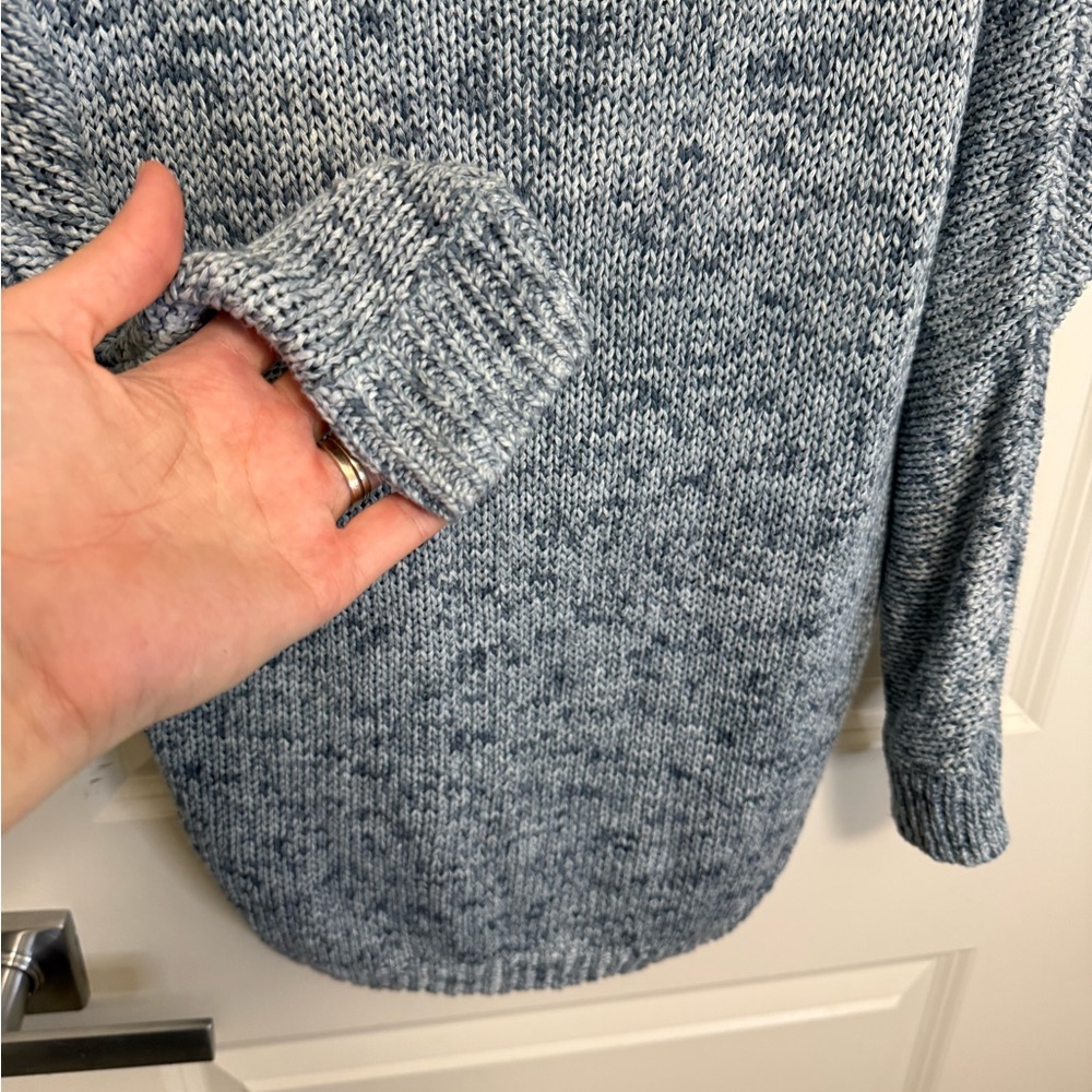 Dynamite Blue Marled Knit Women's Sweater with cropped sleeves in size XS - Picture 3 of 6